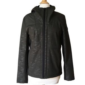 TUMI Camouflage Fleece Lined Soft Shell Hooded Jacket